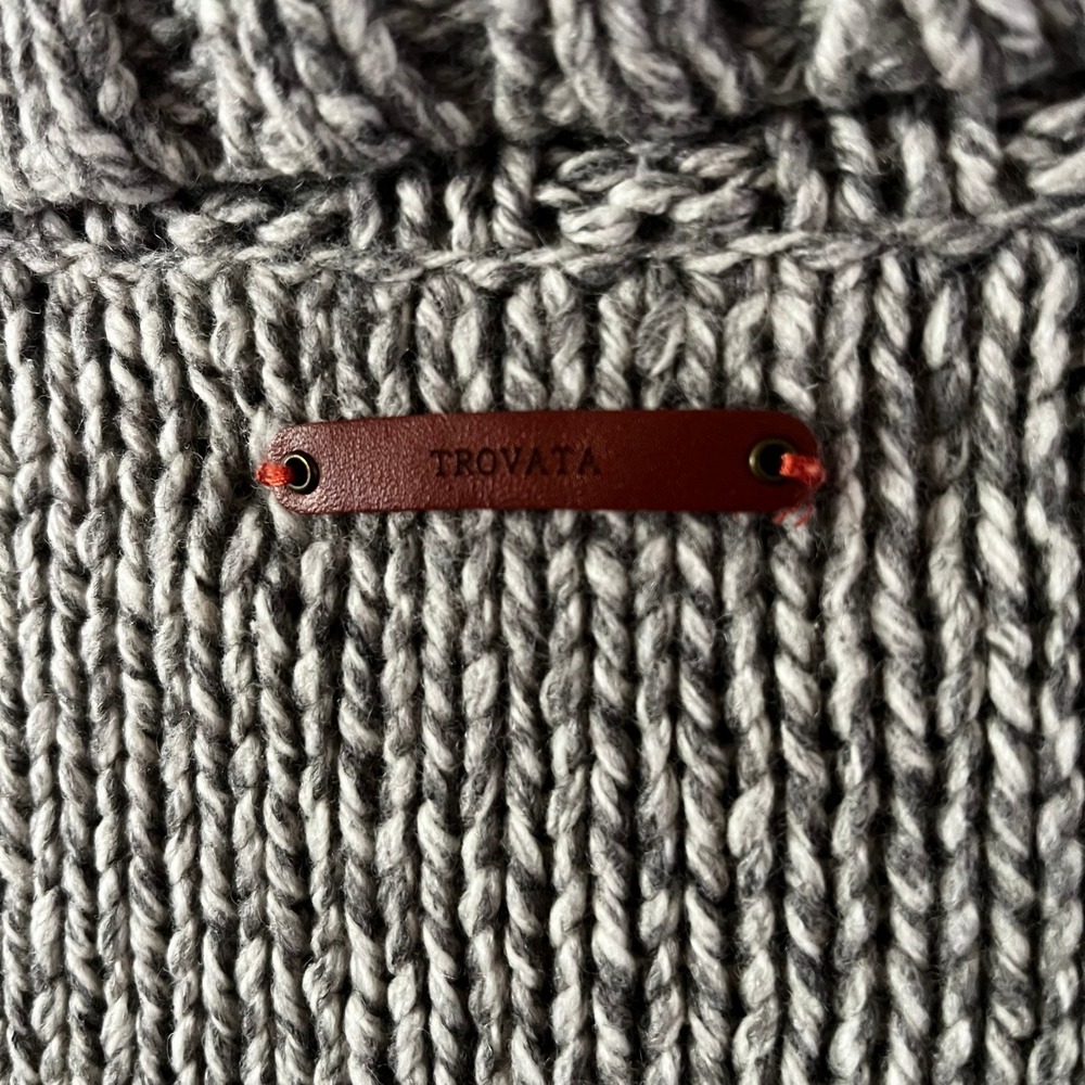 Trovata Birds of Paradis Lambswool Chunky Knit Turtleneck Sweater Gray size XS - Picture 9 of 12